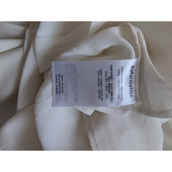 NWD Reformation Ronda Silk Wedding Gown Maxi Dress Sz 12 Ivory #4A453 - Picture 16 of 16